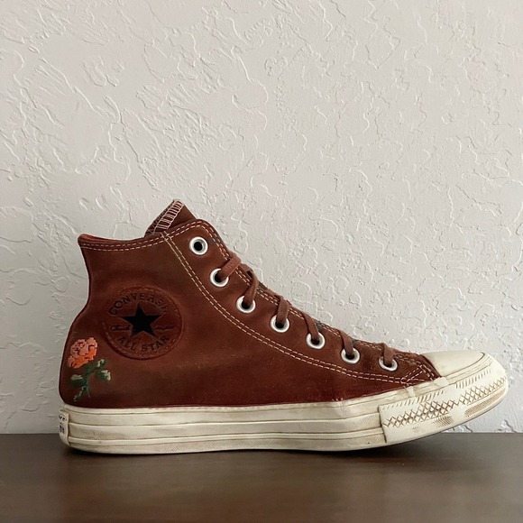 Converse All Star Chuck Taylor Embroidered Roses Retro Hi-Top Sneakers Wm's 7.5 - Picture 4 of 11
